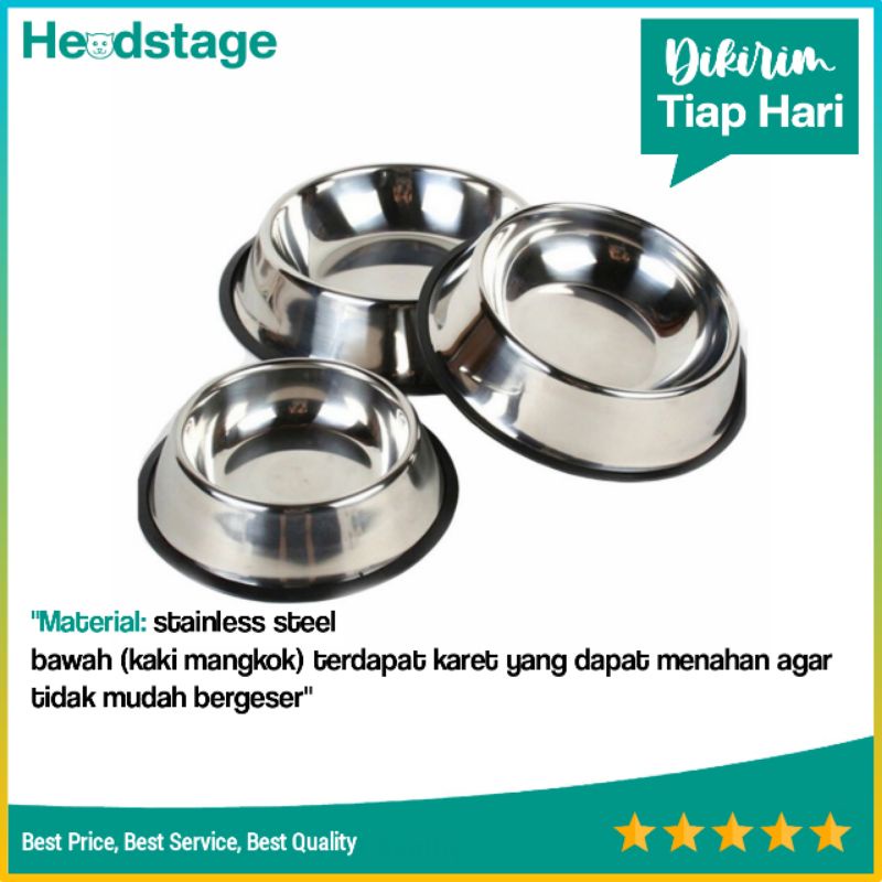 Pet Bowl Stainless steel - Tempat makan anjing kucing Medium Size