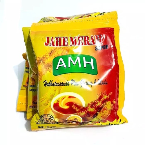 

JAHE MERAH AMH RENCENG KUNING - Jahe merah instan amanah Super plus Habbatussauda ginseng dan Madu 100% original