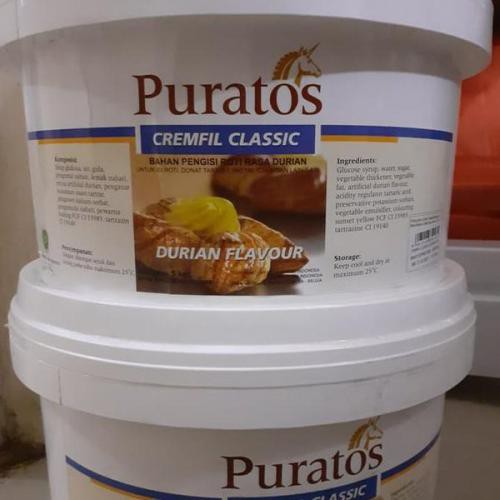 

Selai Durian PURATOS Cremfil Clasic / Filling Topping REPACK 1KG