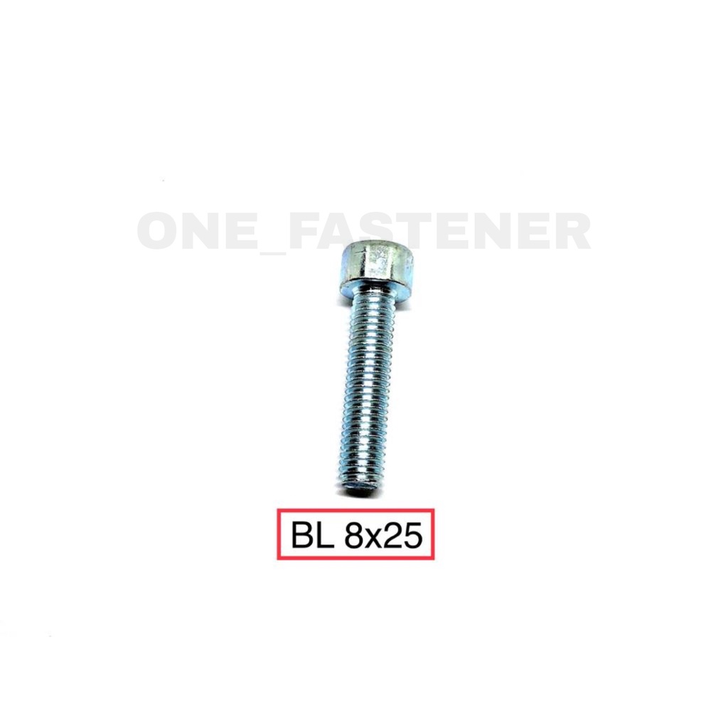 POLOS Baut L M8x25 PUTIH L6 8mm 2.5cm hex socket L Heads cap screw 12