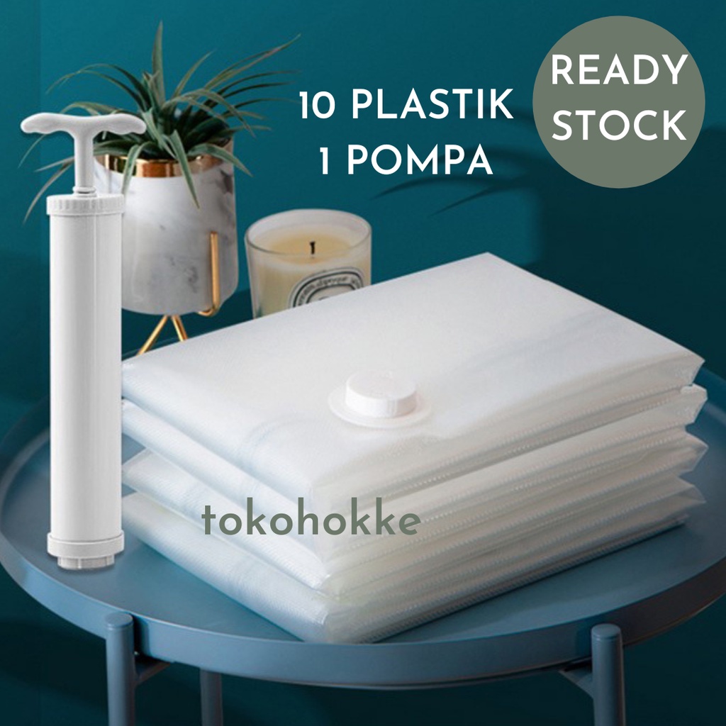 Plastik Vacum Vacuum Baju Pakaian Bedcover Vacuum Bag Free Pompa NEW