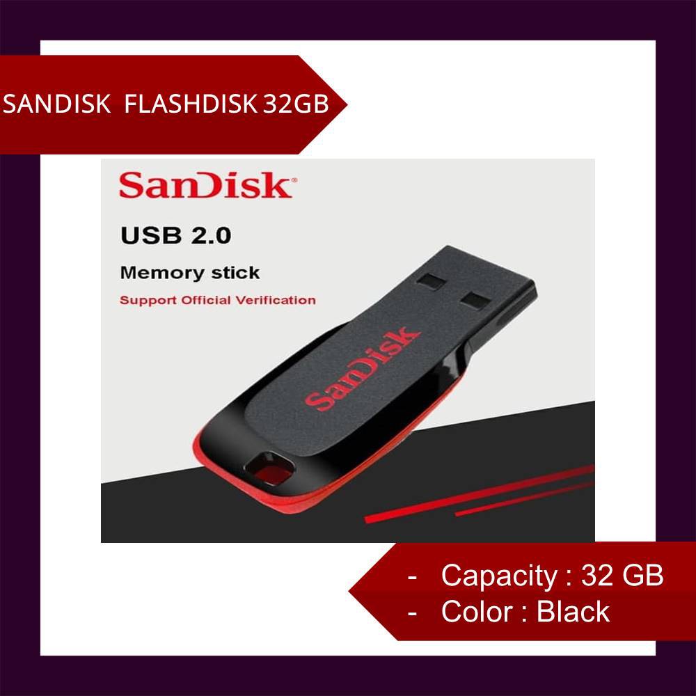 Jual Sandisk Flashdisk Cruzer Blade Cz50 32gb Ready Stock Shopee Indonesia