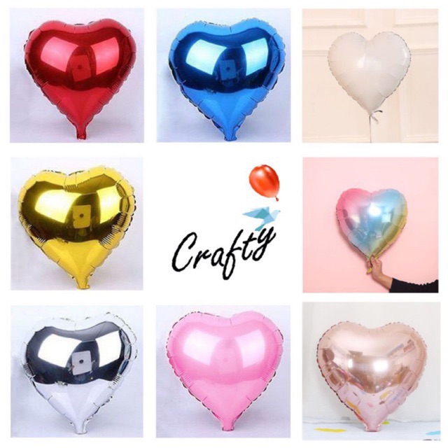 Balon Foil HATI 40cm/20cm/10cm