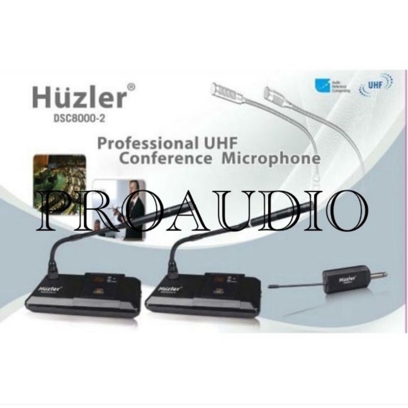 Microphone Mic Meja Podium Wireless HUZLER DSC 8000 2 Mic Original