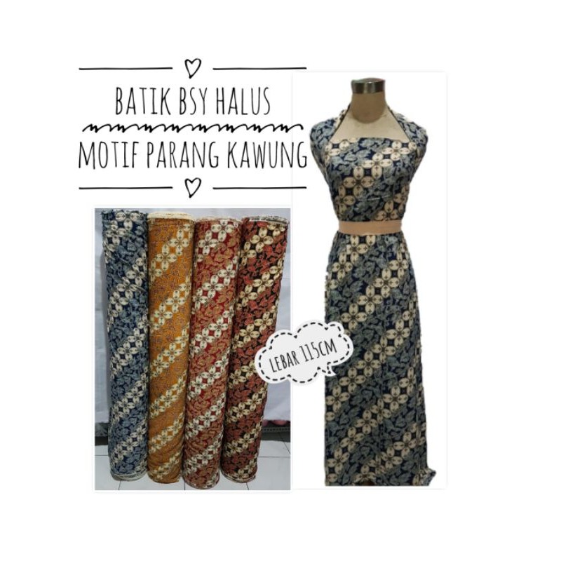 bahan kain batik bsy halus motif parang kawung/batik murah meteran