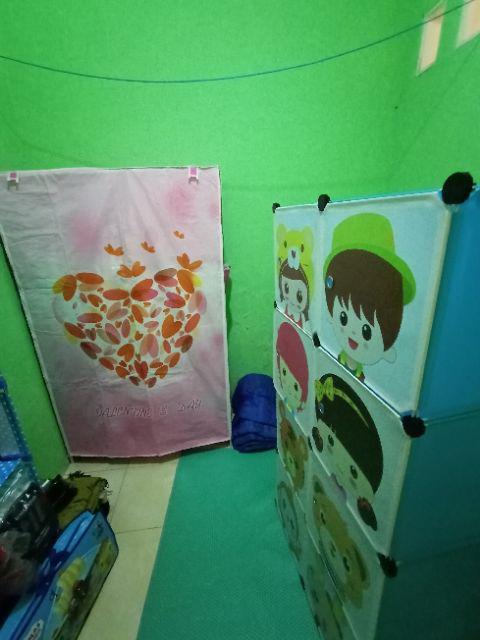 Lemari Pakaian Plastik Rak Serbaguna Susun Lemari Baju Anak 8 Pintu/kotak