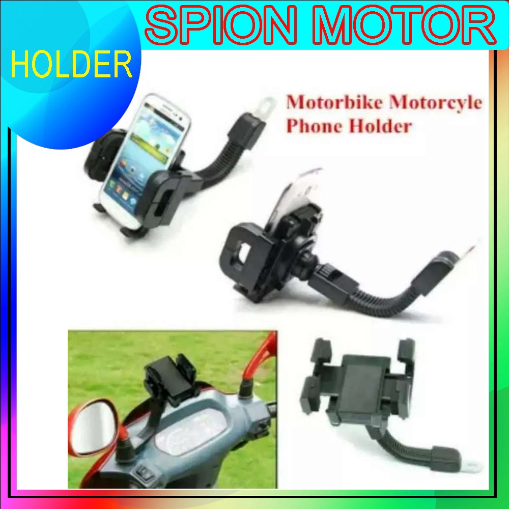 Phone Holder Mobil Panjang /Lize Oval /Lize Ventilasi /WN 1080 /Holder Spion Motor /Sepeda Jepit