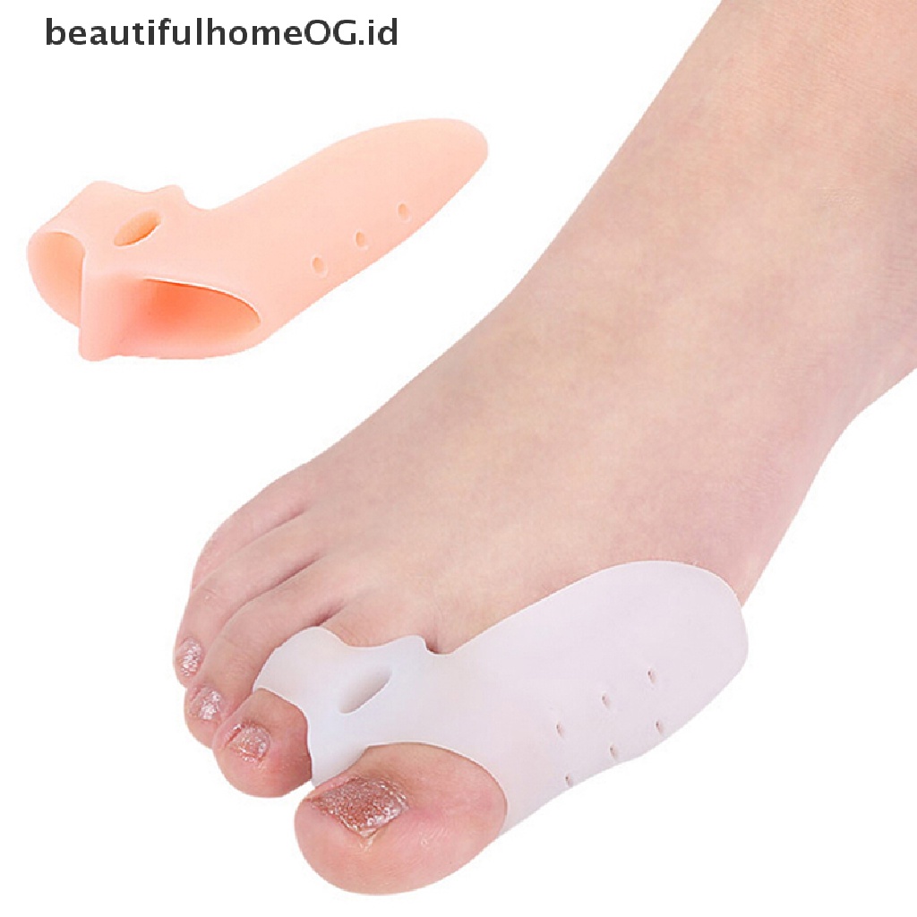 2 Pcs / Pasang Korektor Pelurus Jari Kaki Orthotics Bahan Silikon