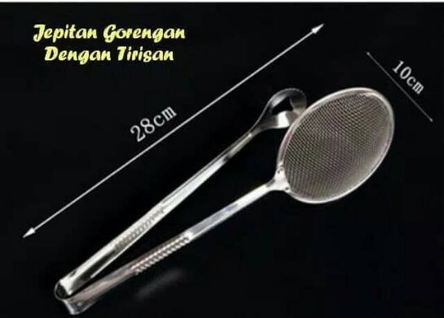 JEPITAN GORENGAN DENGAN TIRISAN MINYAK / CAPIT MAKANAN BAHAN STAINLES TAHAN PANAS