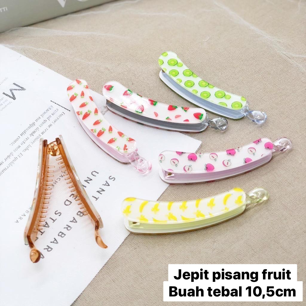 Jepit rambut pisang tebal fruits acrylic jepit pisang