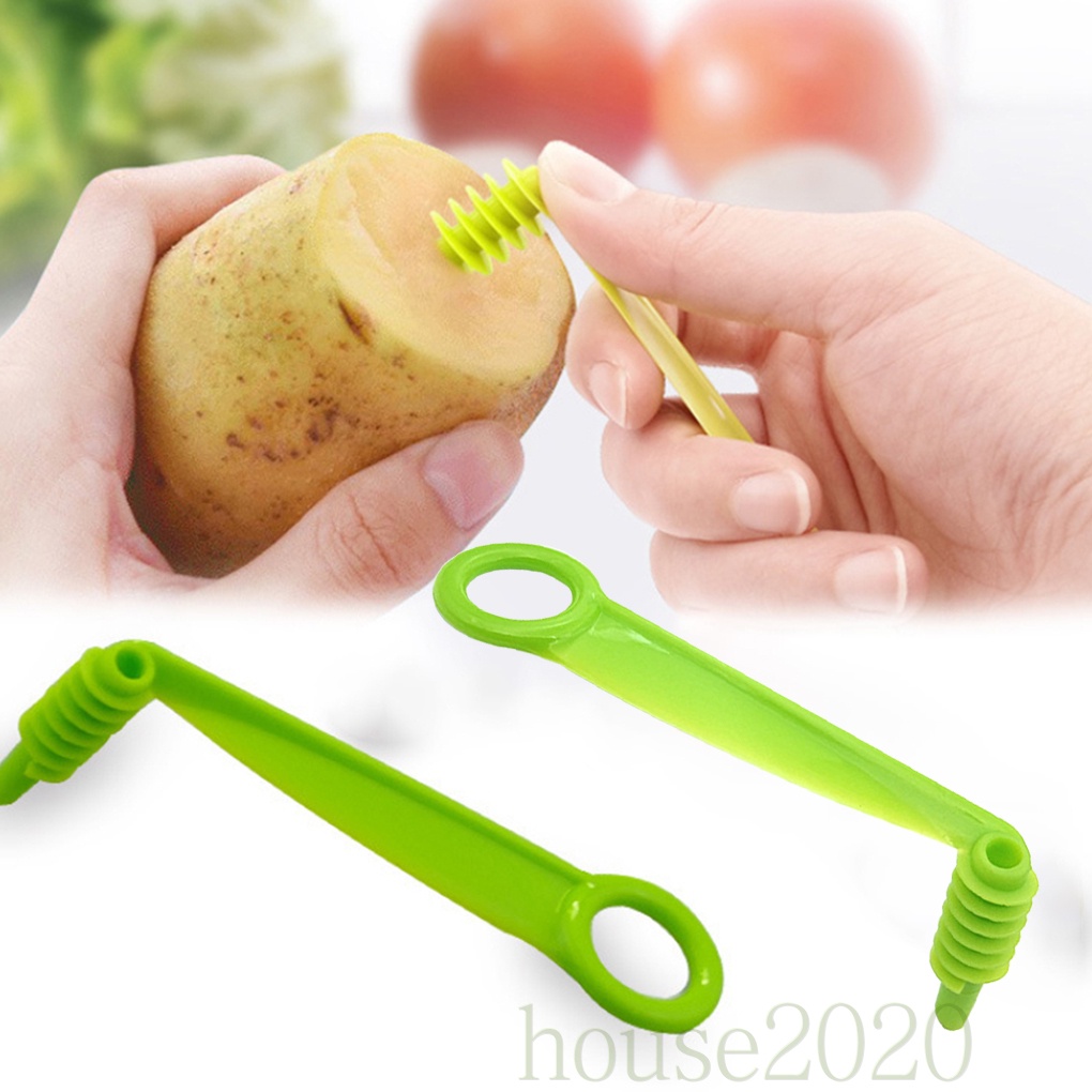 [HOUSE2020]Spiral Slicer Plastic Handheld Cucumber Slicing Tool Vegetable Fruit Slicer Kitchen Accessory Color Random