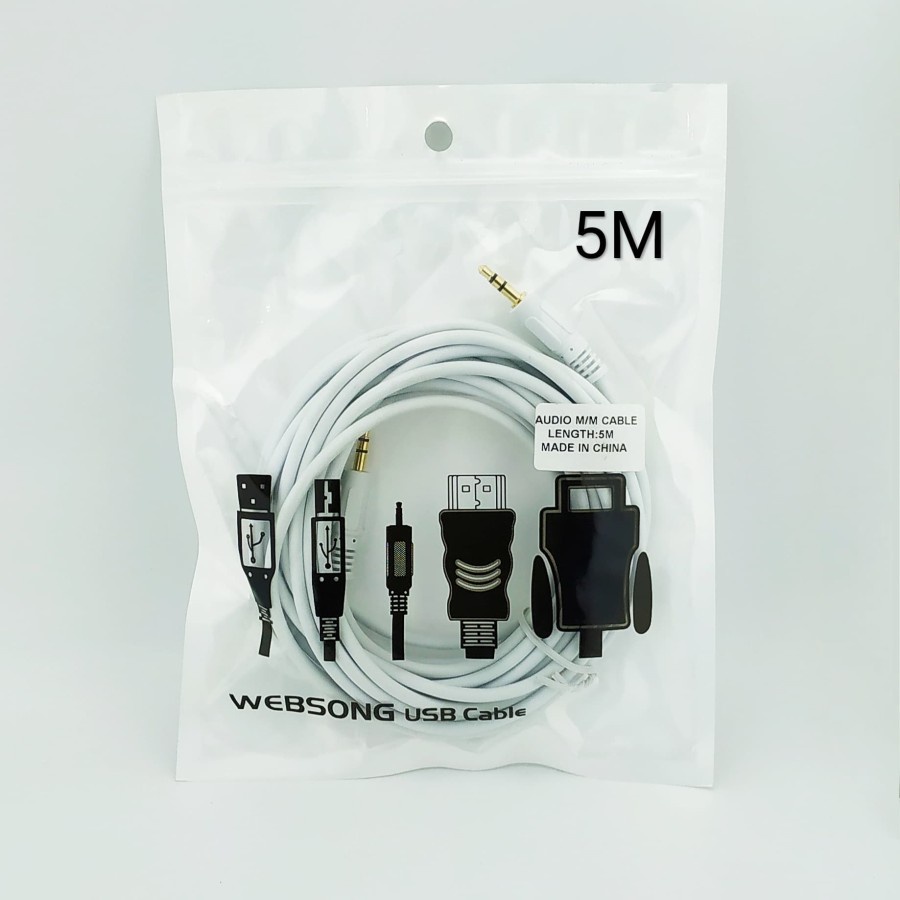 Websong Kabel Audio Aux 3.5mm 5M