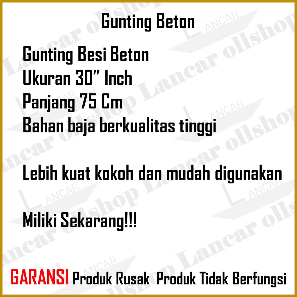 Gunting Besi Behel Beton Rantai 30 Inch Bolt Cutter Termurah