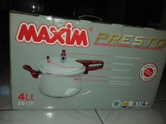 Presto Maxim 4 Ltr 4ltr 4liter / Panci Presto 4ltr Maxim Murah