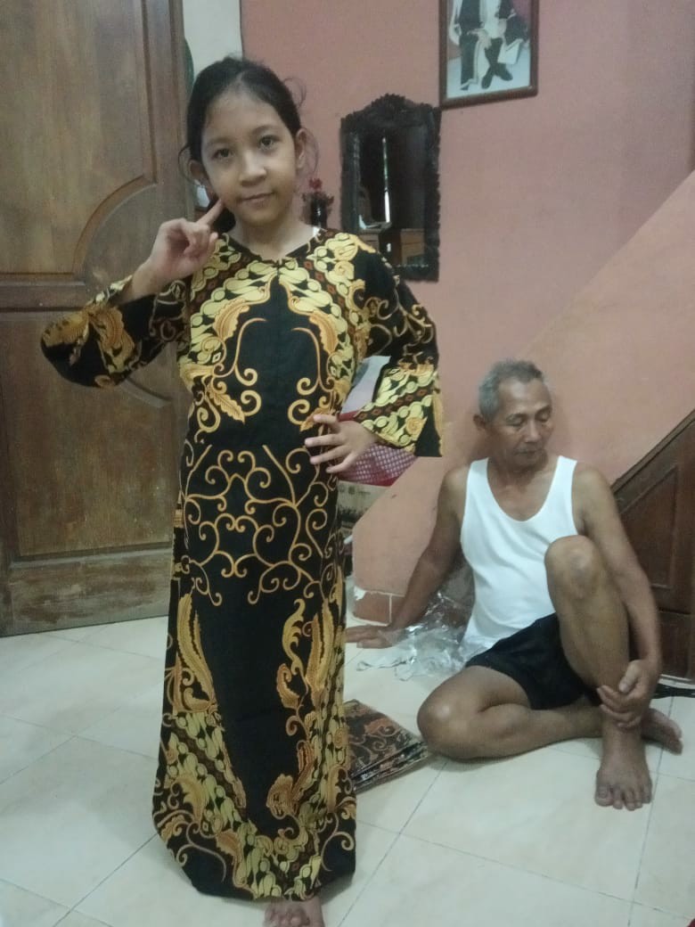 Maura Couple - Sania Ruffle Kuningan Batik Couple Ori Ndoro Jowi Dnt Garansi