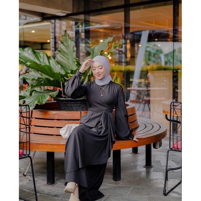 MADINAH DRESS/GAMIS YAHWO R012/BAJU GAMIS WANITA/GAMIS/GAMIS KATUN MADINAH FODU/GAMIS REMPEL/ABAYA L
