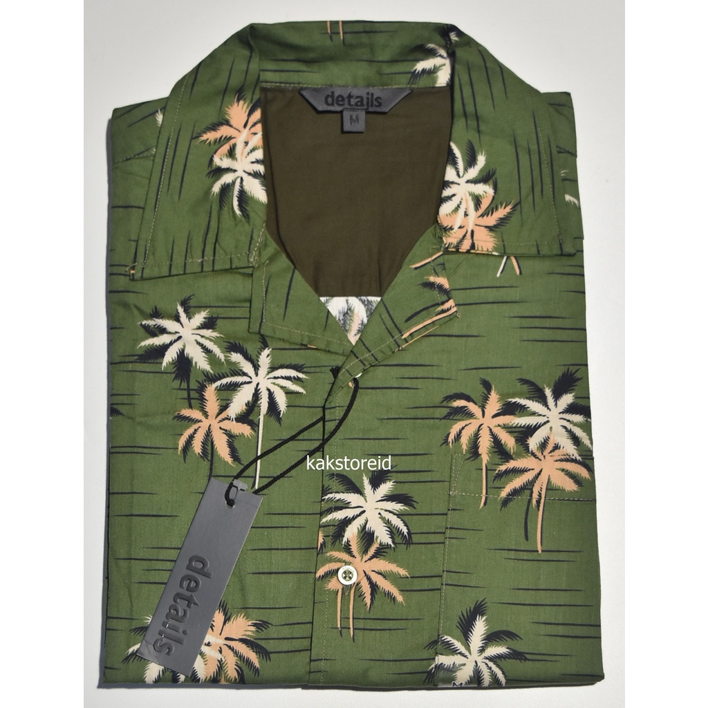 Kemeja Pria DETAILS Lengan Pendek Olive EUT 60 Kemeja Murah