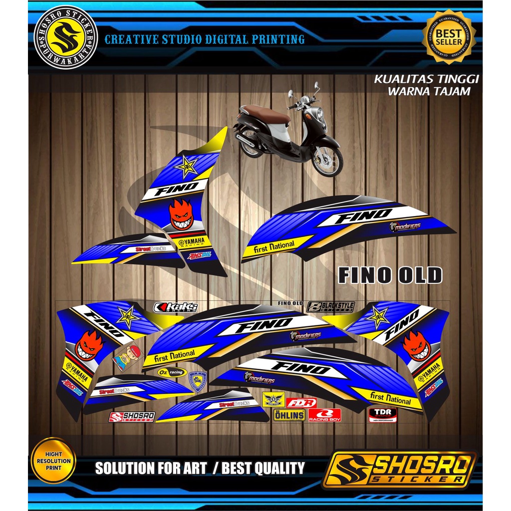 STIKER SIMPLE MOTIF DECAL STIKER STRIPING MOTOR YAMAHA FINO OLD / VARIASI STICKER FINO LAMA STIKER R