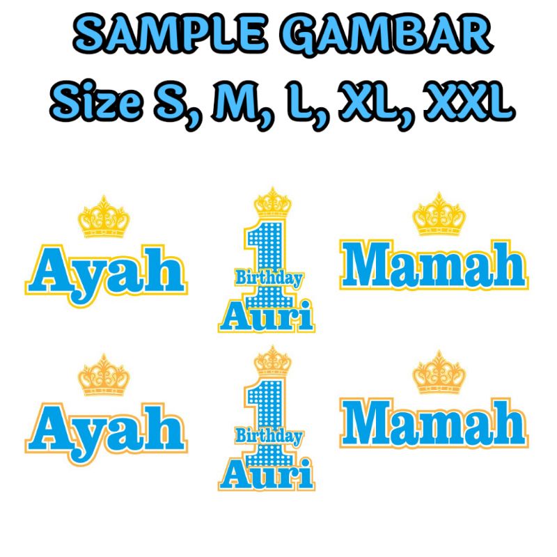 Kaos Custom Motif ulang tahun / gambar bebas / Gambar sendiri / Reques tema / desain suka-suka