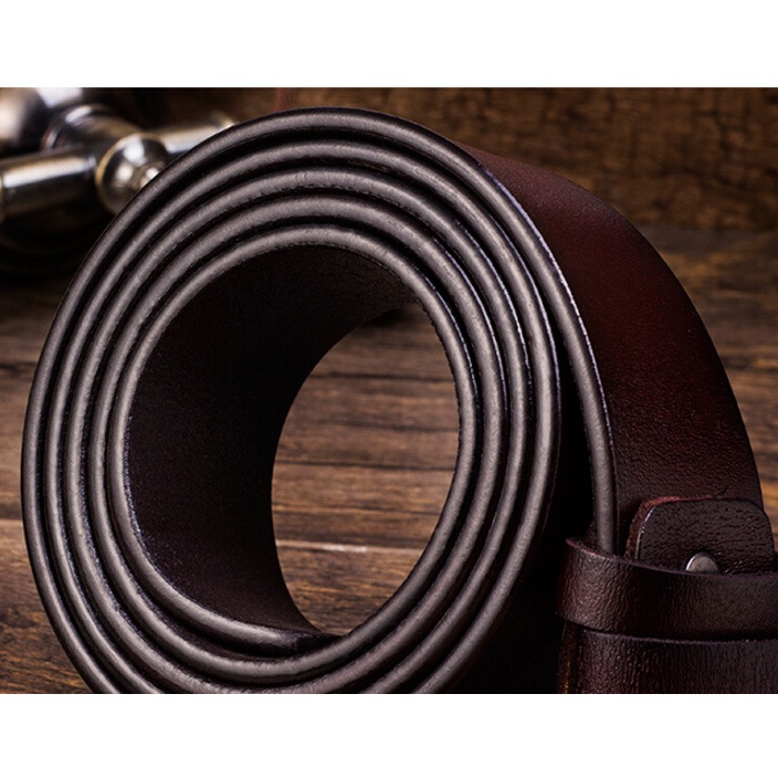 Gesper Tali Ikat Pinggang Kulit Pria - Black