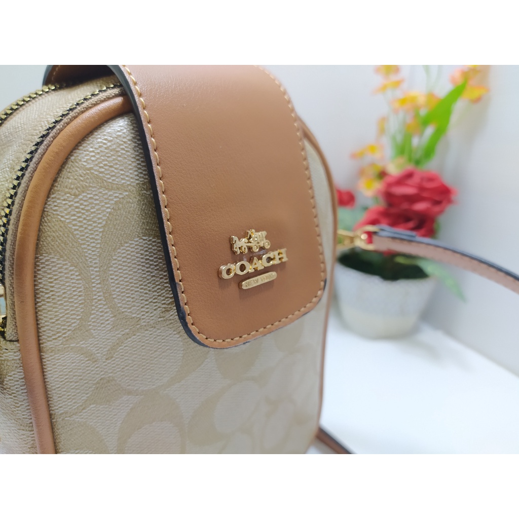 Tas slempang HP wanita/ Tas slingbag handphone khaki in black crossbody