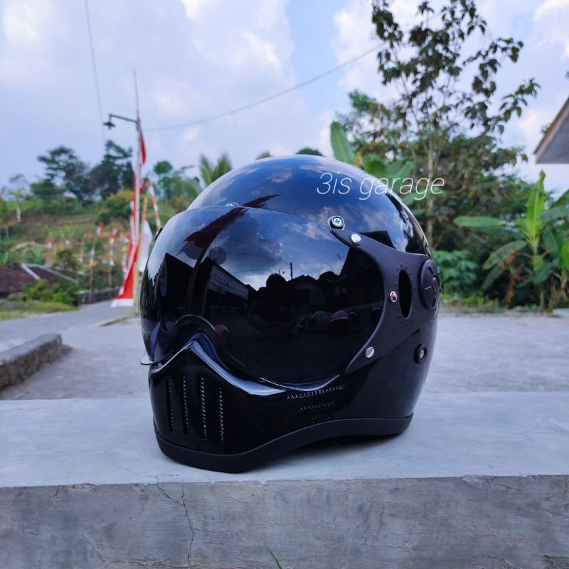 HELM CUSTOM CLASSIC SIMPSON M30 KACA PILOT RETRO KLASIK