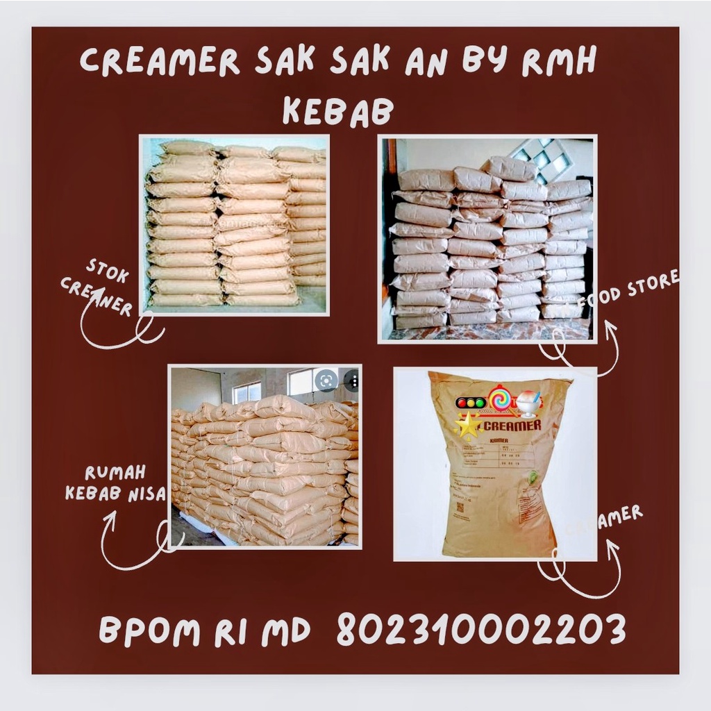 

Creamer regular kemasan 1 sak isi 25kg Bubuk Creamer Krimer KR 01