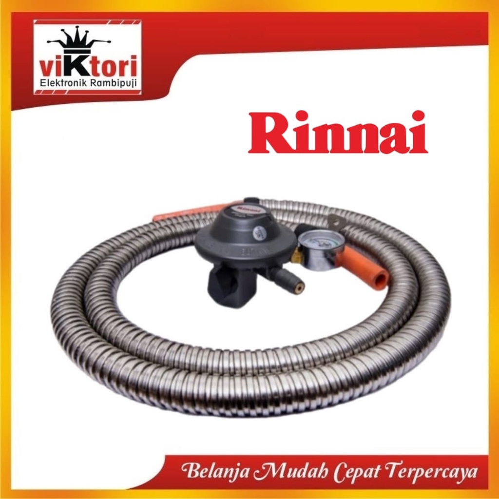 REGULATOR METER DAN SELANG GAS RINNAI RG622MS / SELANG REGULATOR GAS RINNAI RG622MS