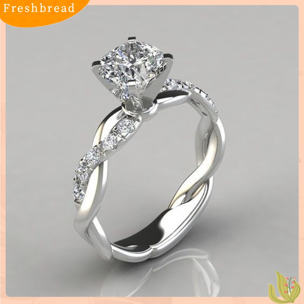 [TERLARIS]Women Cubic Zirconia Inlaid Twist Finger Ring Wedding Engagement Jewelry Gift