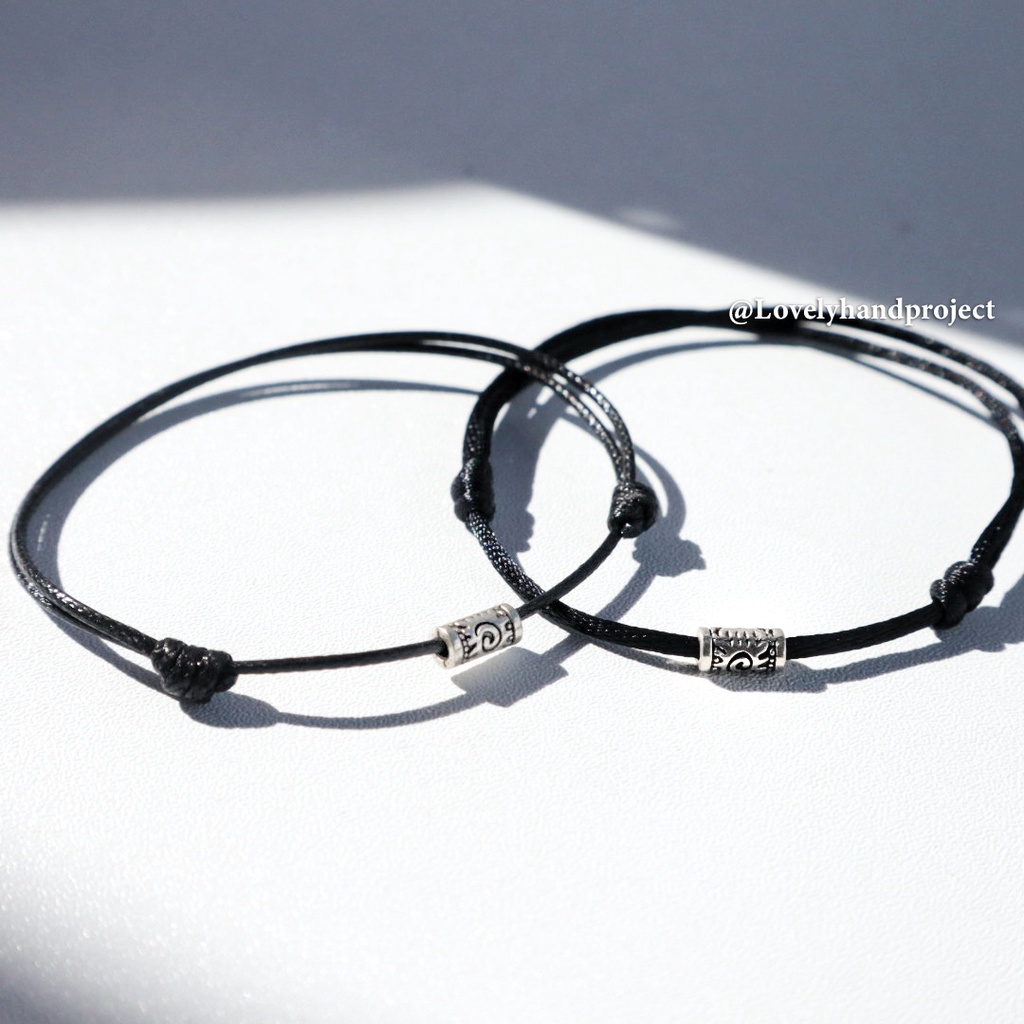 Gelang Couple Antique Minimalist Simple Anti Air Antik Motif Ukir Prasasti Short Tube Inscription