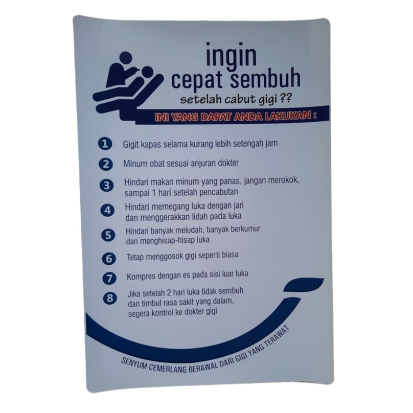 

Poster Cara Cepat Sembuh Setelah Cabut Gigi kode 10