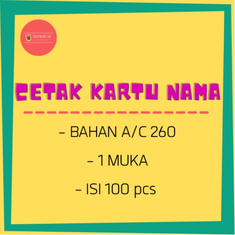 

Cetak Kartu Nama 1 Muka Bahan A/C 260