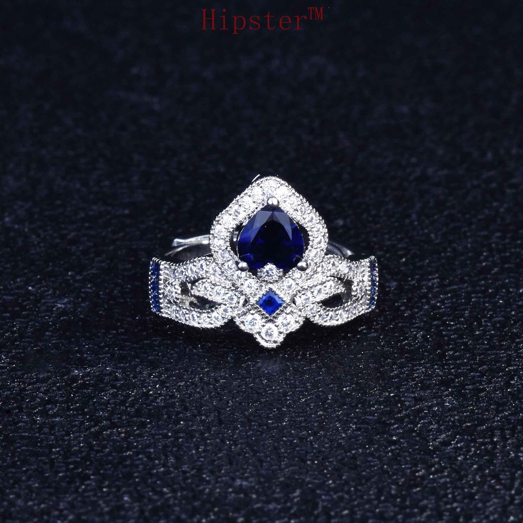 New Accessories Sapphire Crown Ring Opening