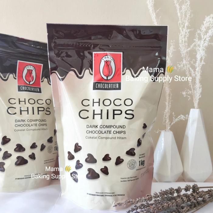 

PROMO - TULIP DARK COMPOUND CHOCO CHOCOLATE CHIP CHIPS TULIP 1 KG BUKAN REPACK