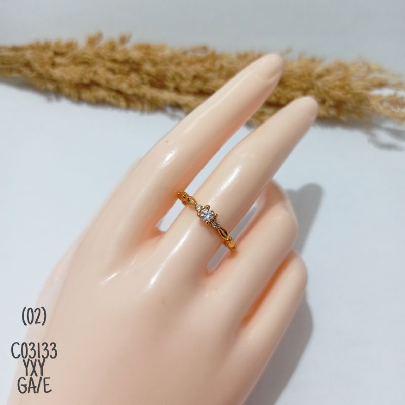 Cincin Yaxiya Model Tipis Zircon Simple (size 5-7) C03133