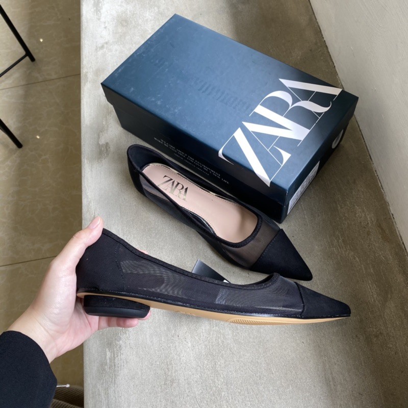 ZR SHOES : MESH BLACK FLATSHOES