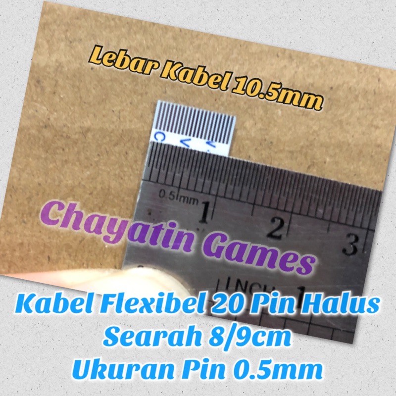 Kabel Flexibel 20 Pin Halus Searah Panjang 8cm atau 9cm - Ukuran Pin 0.5mm