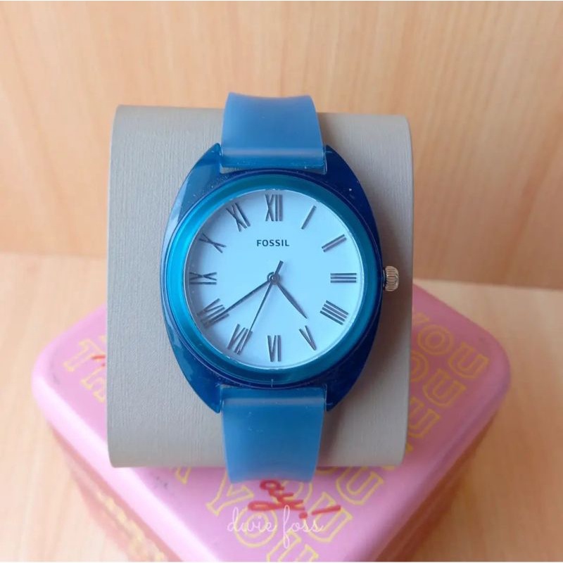 Jam Tangan F0ssil Jude Silicone Blue Watch ES4859 Original