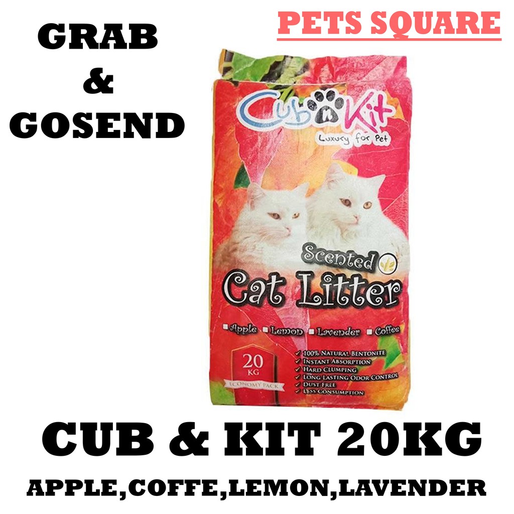 pasir kucing gumpal wangi cub n kit 20kg  grab gosend 