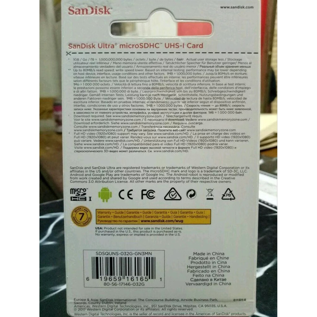 Termurah Micro Sd Sandisk 32Gb Original Speed Up to 80Mbps - MicroSd Sandisk Original Product 32Gb