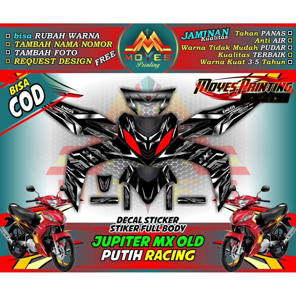 Decal Stiker Mx old Stiker Decal Fullbody Motor Mx old Matrix lin Silver