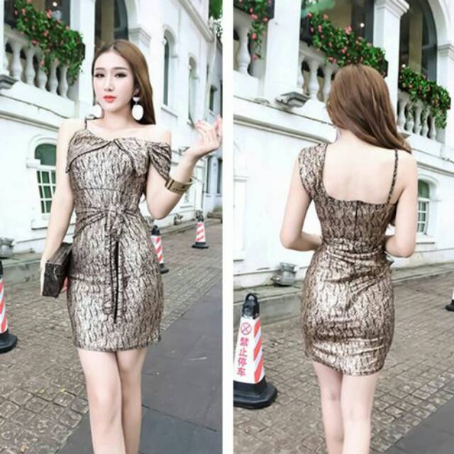 Gold Foil Mini Dress