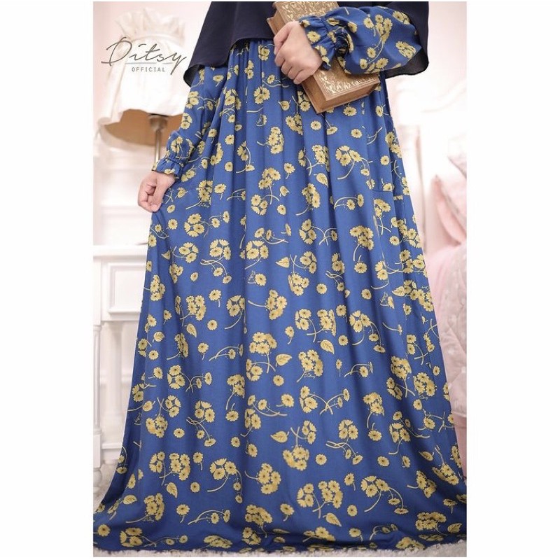 [SIAP KIRIM] Rueena Blue & Yellow Nightgown size S Ditsy