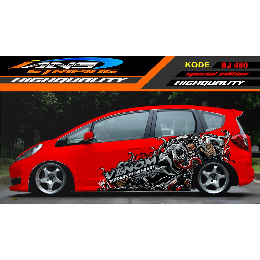 DECAL STICKER MOBIL JAZZ, BRIO, SIGRA, AGYA, YARIS / STIKER MOBIL VENOM / VARIASI STICKER MOBIL