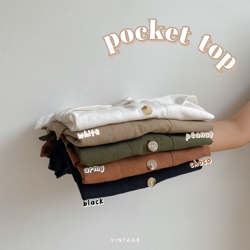 KEMEJA WANITA CASUAL POCKET TOP KEMEJA WANITA POLOS BASIC MURAH-7