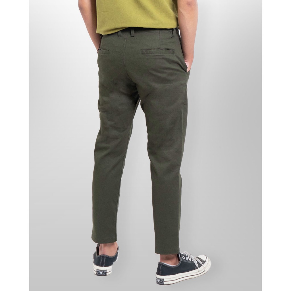 Neo Chino Ankle Pants - Green Army