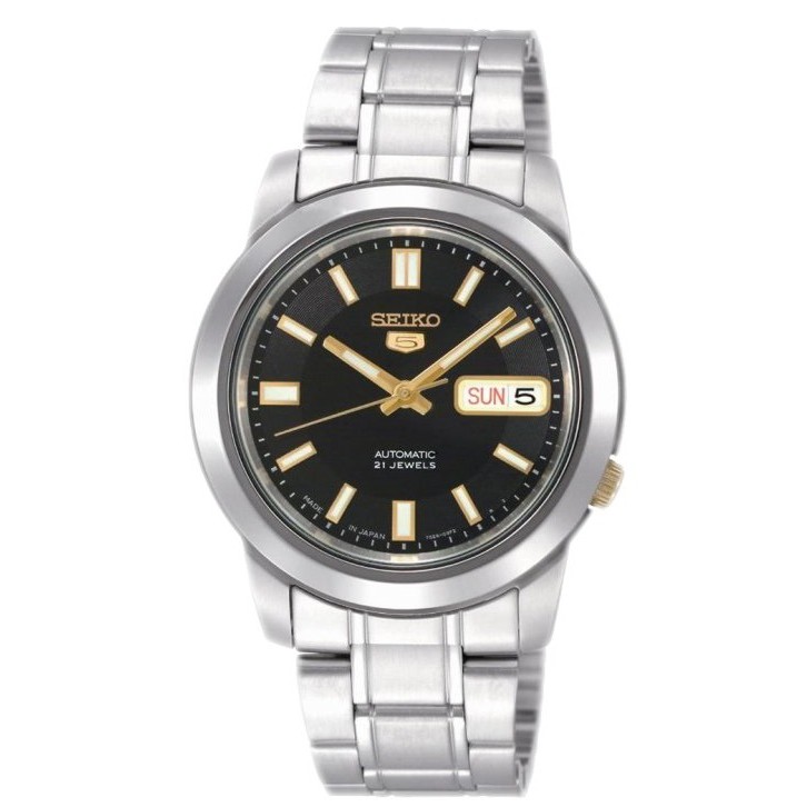 Seiko 5 SNKK17K1 Automatic Black Dial Stainless Steel - Jam Tangan Pria