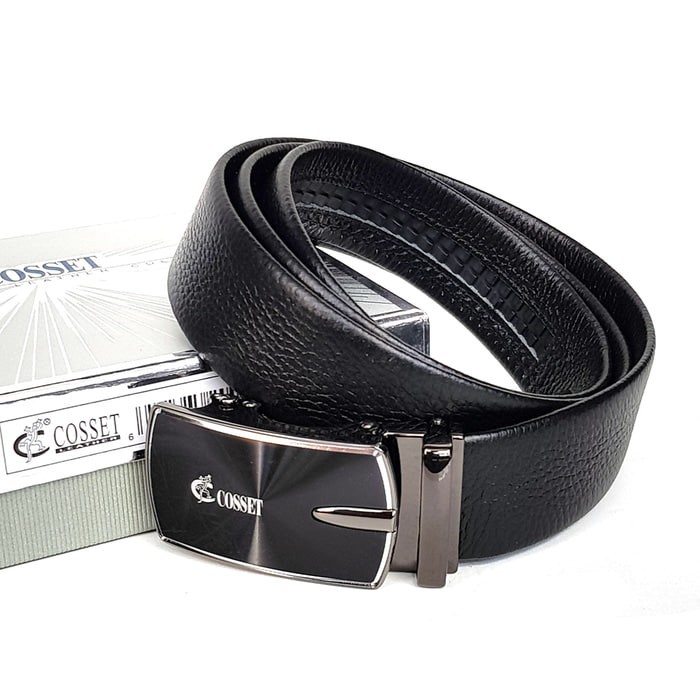 Ikat Pinggang Gesper Sabuk Rel Otomatis Kulit Asli - COSSET REL 01