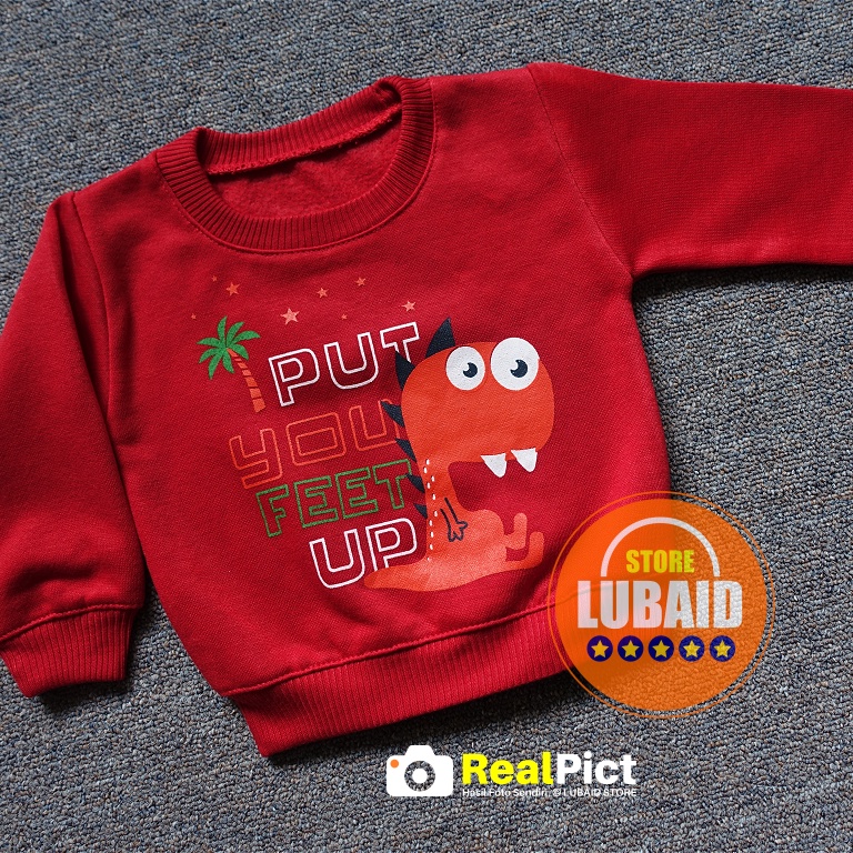 [SJK-RF04] LUBAID STORE, Setelan Sweater Anak 1-2 Tahun, Jaket Bayi RED FOREST Feet Up, Hangat Murah-6