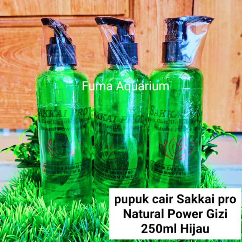 Sakkai Pro Pupuk Cair Aquascape Natural Power Gizi 250ml Lebat Cerah hijau